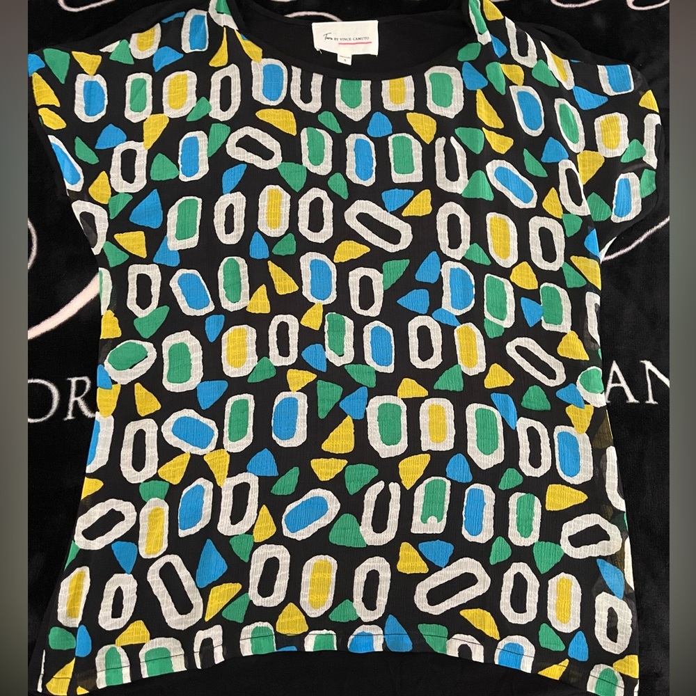 Two by Vince Camuto Color Black with multicolored print squares Women’s